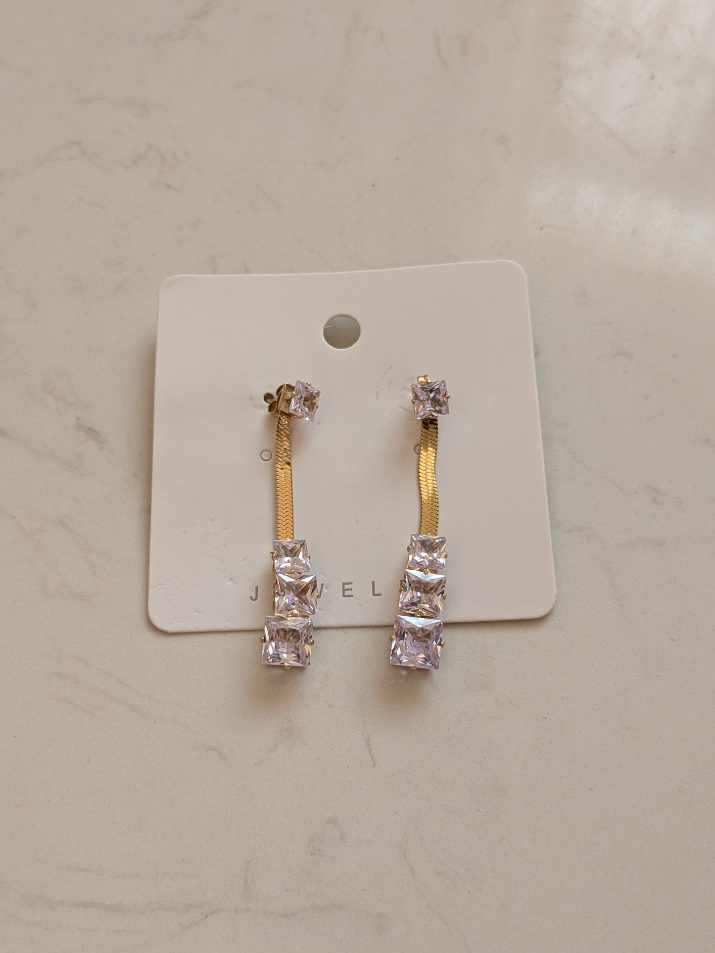 Tennis drop earrings